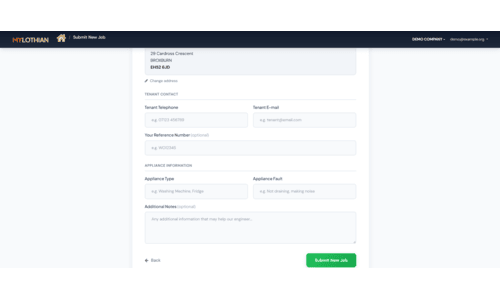 Real-time status updates screen showing repair progress notifications